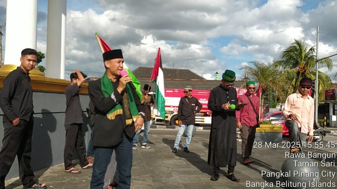 Sebagai Bentuk Pembelaan Dan Dukungan, Aliansi Yaumul Quds Babel Gelar Aksi Perduli Palestina