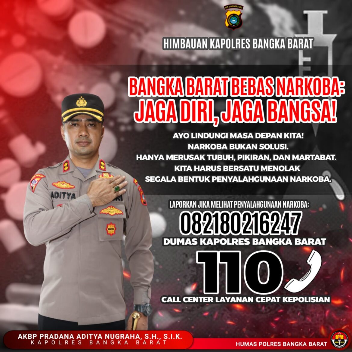 AKBP Pradana: Bangka Barat Harus Bebas dari Narkoba