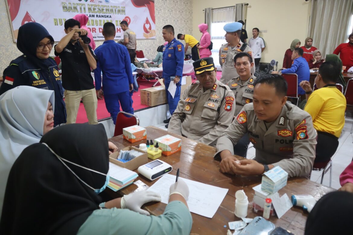 *Polres Bangka Tengah Gelar Bakti Kesehatan Donor Darah Sambut HUT Bhayangkara ke-79*