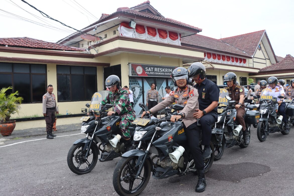 Kapolres Bangka Barat Pimpin Patroli Bersama Forkopimda dalam Rangka HUT Bhayangkara ke-79