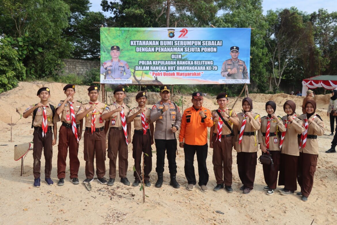 Polres Bangka Barat Sulap Lahan Bekas Tambang Jadi Lokasi Hijau, Tanam 500 Pohon Sambut HUT Bhayangkara ke-79