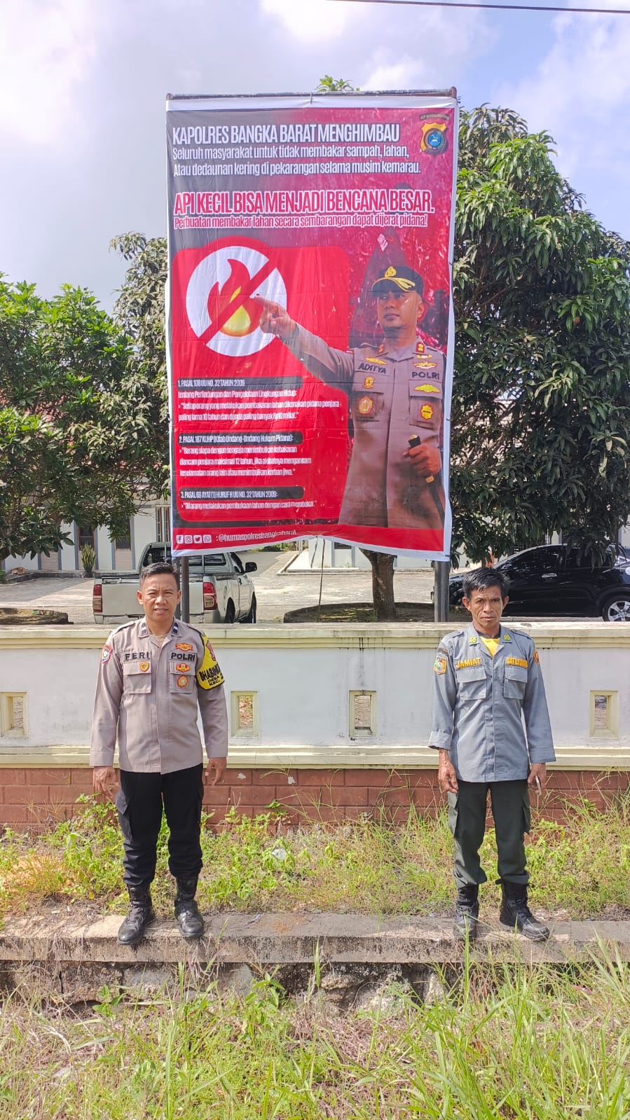 Spanduk Sudah Dipasang, Masih Nekat Bakar Lahan? Siap-Siap Dipanggil dan Diperiksa, Kapolres Bangka Barat Ingatkan Warga