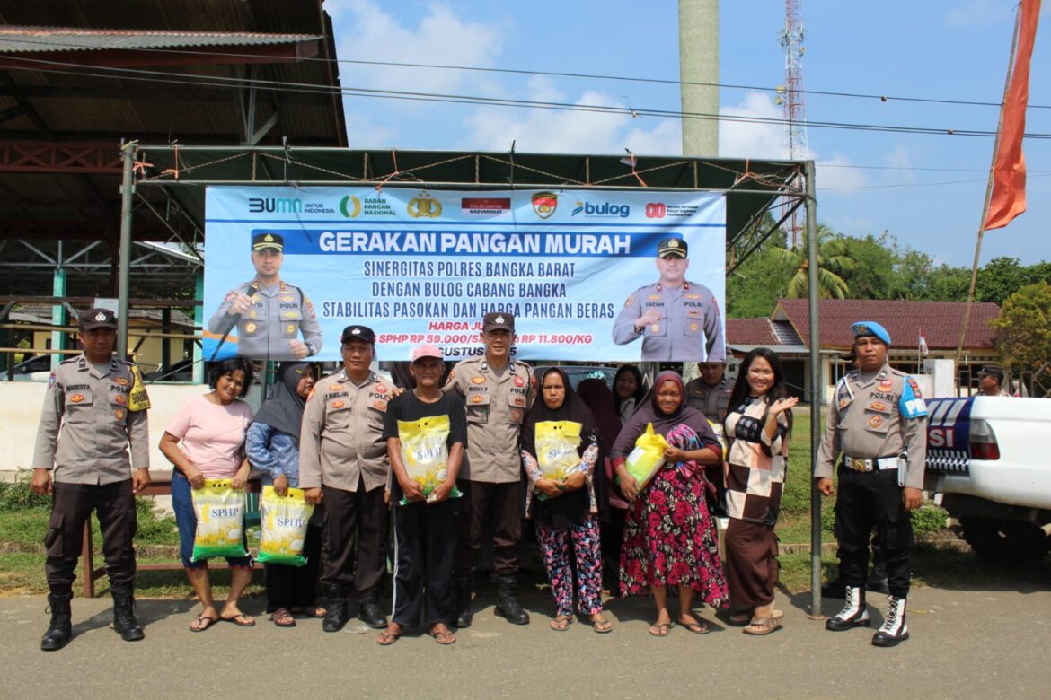 Wujud Peran Sosial Polri, Polres Bangka Barat Salurkan 23.800 Kg Beras Murah untuk Masyarakat